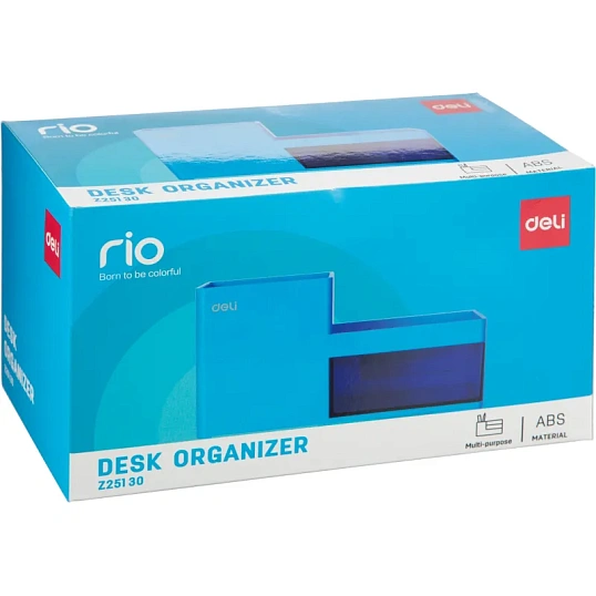 Подставка-органайзер Deli Rio EZ25130, 1 выдвижной лоток, 3 отд, синий