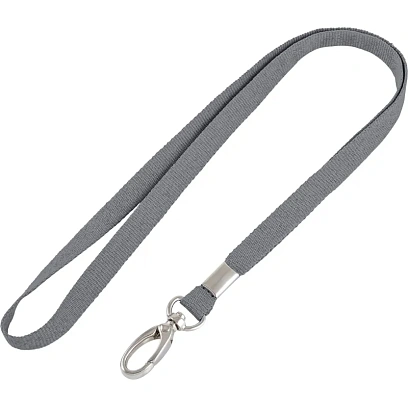 Держатель для бейджа на карабине серый лента+карабин LLL107