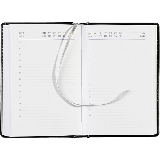 Ежедневник недатированный черн, А6, 100x150, 320стр, Agenda