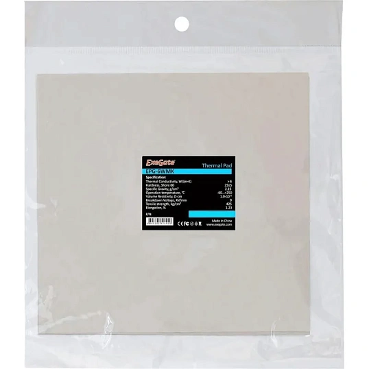 Термопрокладка ExeGate EPG-6WMK (50x50x0.5 mm, 6 Вт/ (мК)) (EX282357RUS)