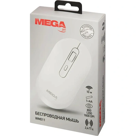 Мышь компьютерная ProMega jet WM011 WLS USB WLS RT/1АА/dpi 1600/3 кн/белый