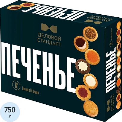 Печенье сдобное Деловой Стандарт ассорти 12 видов, 750г