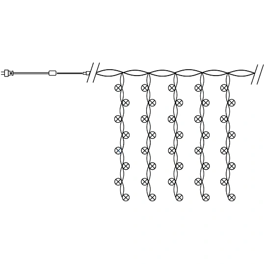 Гирлянда светодиодная Feron CL20 занавес 2x2м + 3м 5000К, 230V, 32337