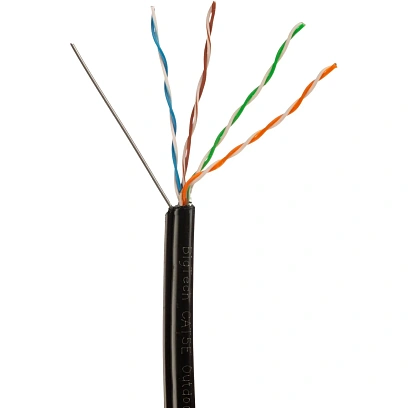 Кабель BigTech BT-CECR-008 медьUTP 4пары кат.5e AWG24 PE Outd.трос 305м чер