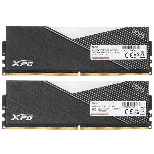 Модуль памяти ADATA DDR5 DIMM 32GB(2x16gb) 6400MHz(AX5U6400C3216G-DCLARBK)