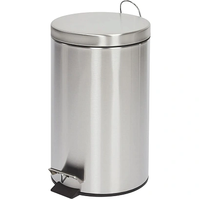 Ведро мусорное с педалью и доводчиком Luscan 12 л, матовое, нерж сталь