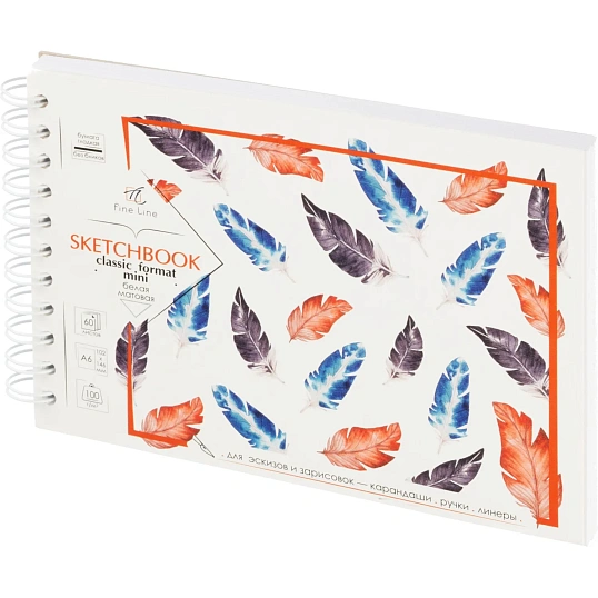 Скетчбук А6,60л,бл.офсет 100гр,бок.спир,жестк.подл.SKETCHBOOK MINI 2620 асс