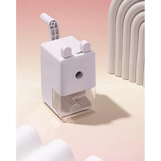 Точилка механическая Attache Economy, 8 мм, фиксация карандаша, белая