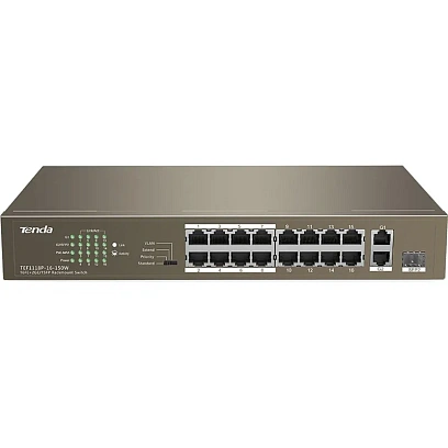 Коммутатор Tenda TEF1118P-16-150W PoE (130W) SFPx1 L2