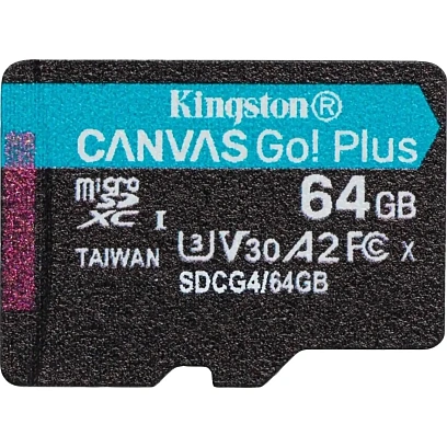 Карта памяти microSDXC Kingston 64G Go Plus G4 200R V30 с адапт. SDCG4/64GB