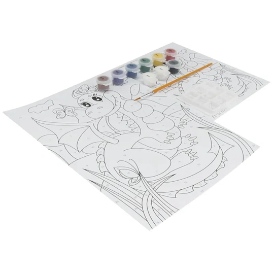 Картина по номерам  для малышей Озорной дракончик, Ркн-031