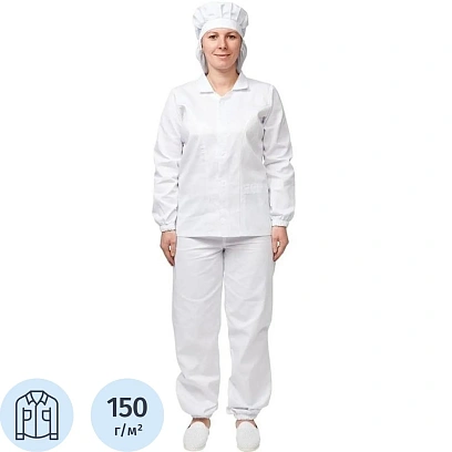 Куртка для пищевого производства жен. у17-КУ (р.60-62) р.158-164