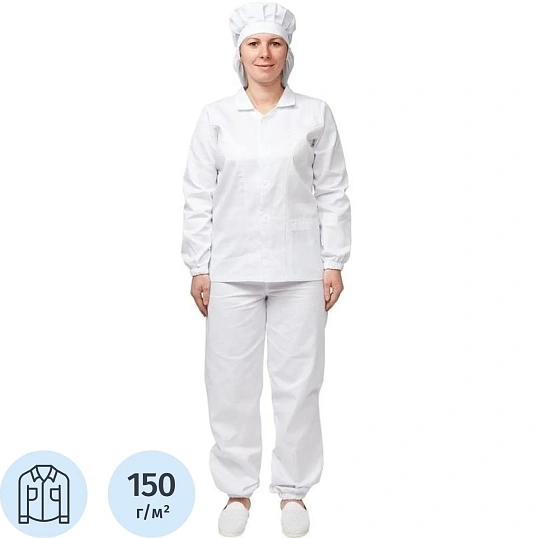 Куртка для пищевого производства жен. у17-КУ (р.60-62) р.158-164