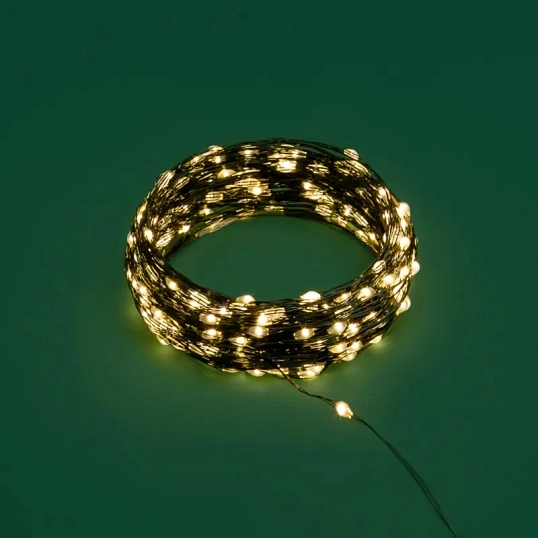 Гирлянда светодиодная Роса с контроллером 30м, 300LED, ТЕП.БЕЛЫЙ, 303-276