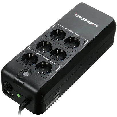 ИБП Ippon Back Verso 600 300Вт/600ВА EURO(4+2) черный