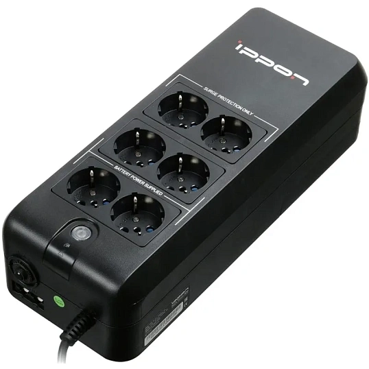 ИБП Ippon Back Verso 600 300Вт/600ВА EURO(4+2) черный