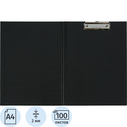 Папка-планшет д/бумаг Attache A4 черный с верхней створкой