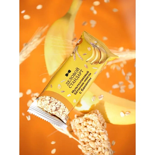 Батончик мюсли мультизлаковый Деловой Стандарт с бананом 35г 24шт/уп