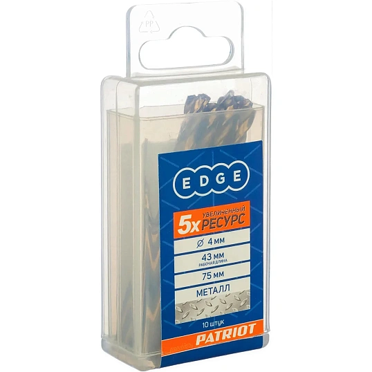 Сверло по металлу 4,0 мм, упаковка 10шт EDGE by PATRIOT (815010029)
