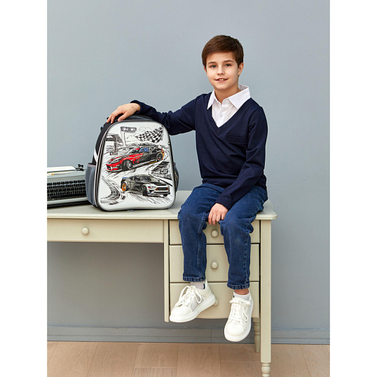 Ранец Комус Класс Basic Тачки, СО,2 отд, эргоном. Спинка