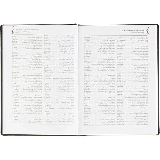 Ежедневник датированный 2026 А5+ VELVET черный 3-123/04