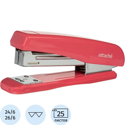 Степлер ATTACHE 8215 (N24/6&26/6) до 25 лист. розовый