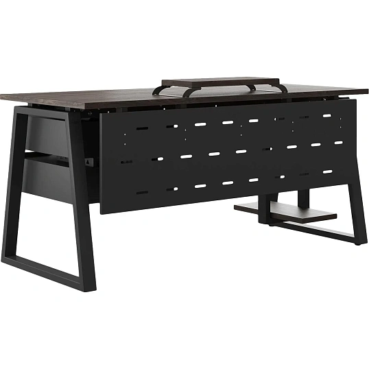 Стол офисный Kobor TR-100/60 1000x600x750 Черный муар/Дуб чарльстон