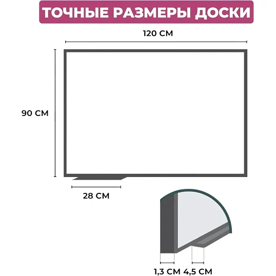 Доска магнитно-маркерная 90х120 Attache Economy лак
