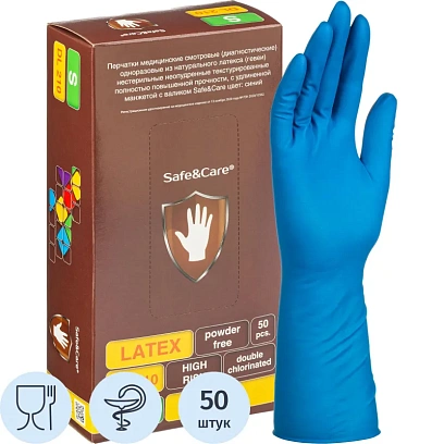 Перчатки латекс., н/с, н/о, S&C High Risk TL210/ DL210 (S)25пар/уп,ПС