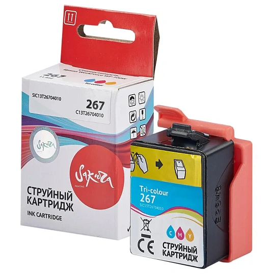 Картридж струйный Sakura C13T26704010 267 Colour пиг.цв.для Epson WF-100W