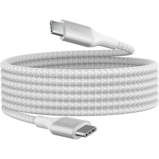 Кабель Belkin (CAB015bt2MWH)BoostCh.240W USB-C to USB-C Braided 2м белый