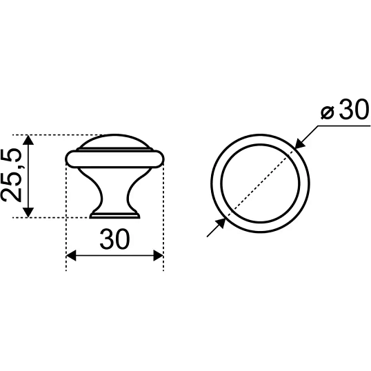 Ручка УЗК_кнопка меб. StahlBuro A304 (16670) компл-2шт BL мат.черный