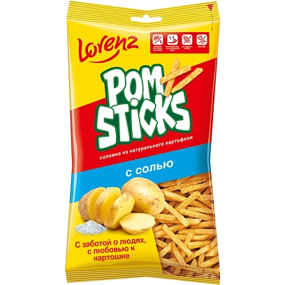 Чипсы картофельные соломкой Lorenz Pomsticks с солью 100г