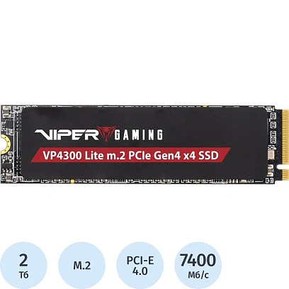 SSD накопитель Patriot PCIe 4.0 x4 2TB VP4300L2TBM28H Viper VP4300 Lite