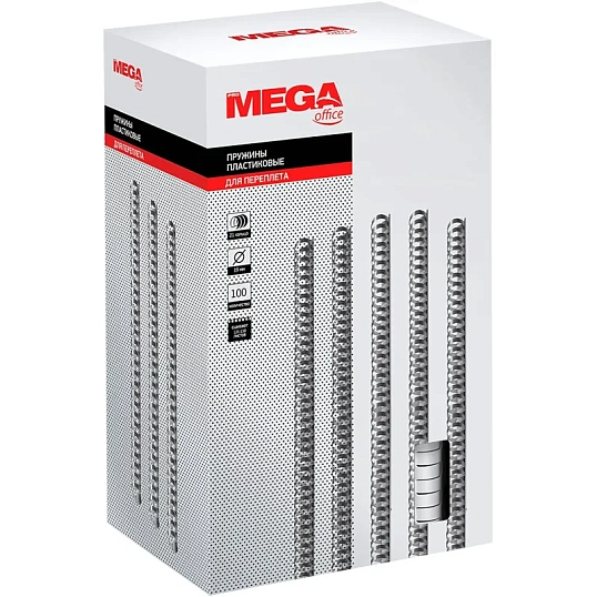 Пружины для переплета пластиковые Promega office 19мм белые 100шт/уп.
