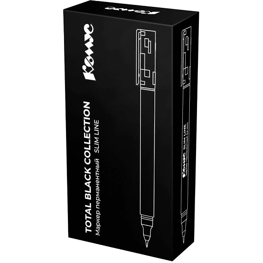 Маркер перманентный Комус, 0,5 мм, черный, игольчатый наконечик