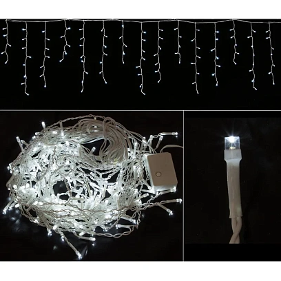 Гирлянда светодиодная Сосульки бел 200 LED ламп 4мx0,5м провод IP20 5624