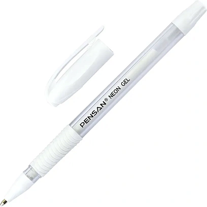 Ручка гелевая неавтомат. PENSAN NEON WHITE1,0мм,бел.черн,манж,2290/12