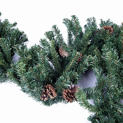 Гирлянда Еловый шлейф 2,7 м с шишками, объем 41 см 307-221