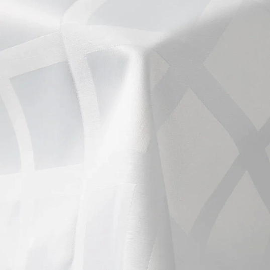 Скатерть Luscan Журавинка 145х145см (88%ПЭ, 12%хлопок) рис квадрат, белый