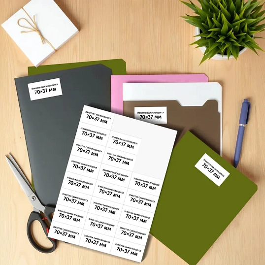 Этикетки самоклеящиеся  70х37 мм/24 шт. на листе А4 (25л