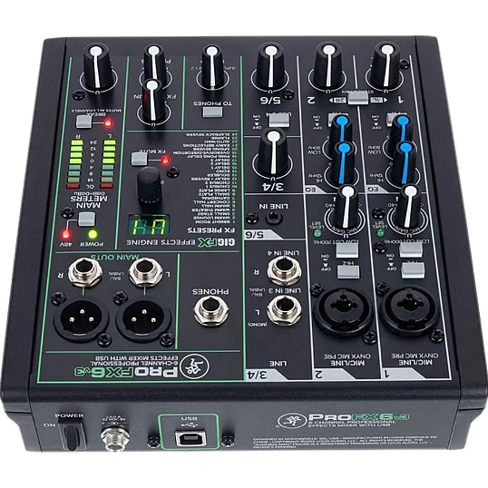 Микшерный пульт Mackie ProFX6v3, 6-канальный, с процессором эффектов