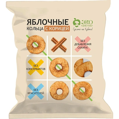 Яблоки сушеные Экофермер с корицей, 75г