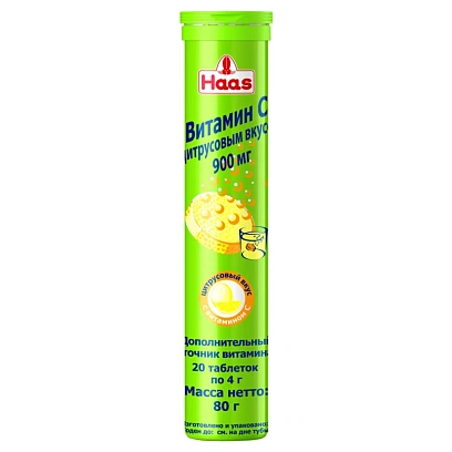 БАД HAAS Витамин С 900мг, 80г