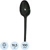 Ложка одноразовая столовая 165мм, черная, ПС 100шт/уп