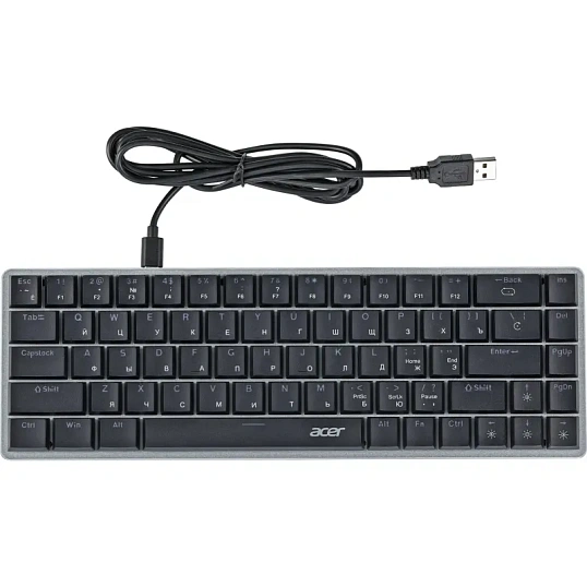 Клавиатура Acer OKW302 механичес. серебр. USB for gamer LED (ZL.KBDCC.01C)