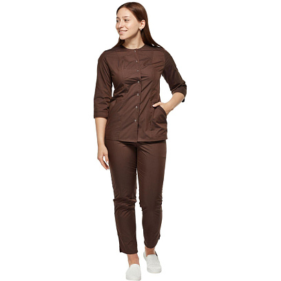 Костюм для горничных и уборщиц жен.У27 КБР коричневый 58 (158-164)