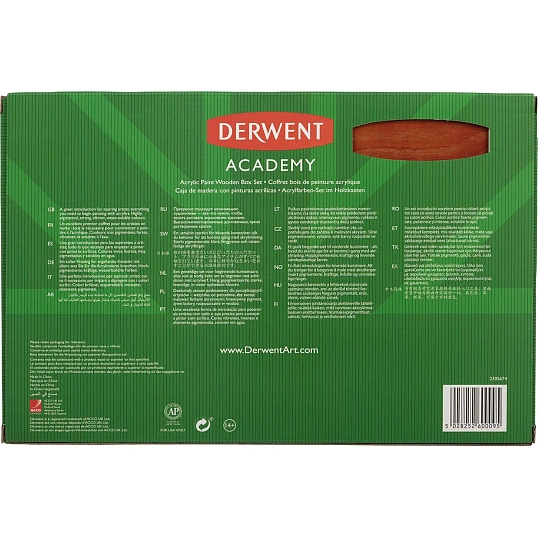 Набор художственный для рис. акрил.крас. Derwent Academy, дерев.уп, 2305674
