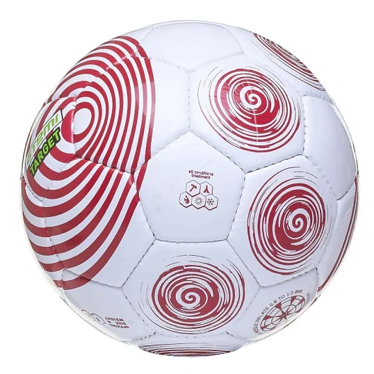 Мяч футбольный ATEMI TARGET, PVC,бел/красн, р.5,р/ш,окруж 68-70,00-00007870