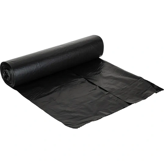 Мешки для мусора ПВД 75л 45мкм 25шт/рул черные 60x80см Luscan